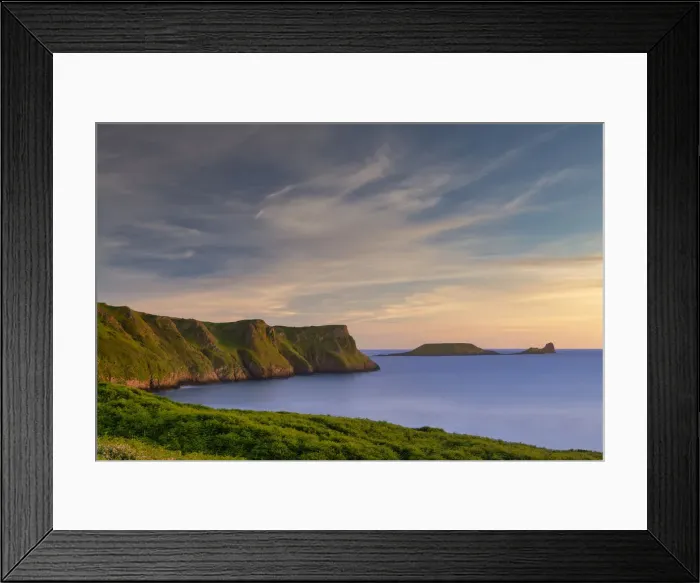 Framed Print : Evening Light over Rhossili Bay & Worms Head, Gower Peninsula, West Glamorgan, Wales Framed Print : Evening Light over Rhossili Bay & Worms Head, Gower Peninsula, West Glamorgan, Wales