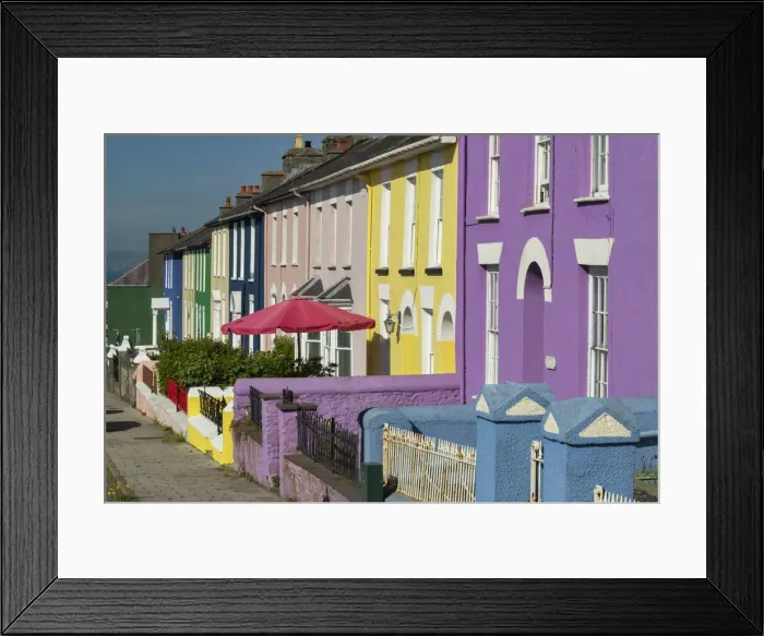 Framed Print : Colourful Terraced Houses, Pembrokeshire, Wales Framed Print : Colourful Terraced Houses, Pembrokeshire, Wales