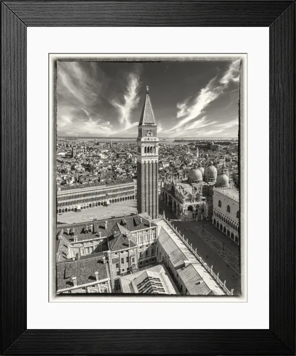 Framed Print : Italy, Veneto, Venice, Aerial view of St Marks square and city centre Framed Print : Italy, Veneto, Venice, Aerial view of St Marks square and city centre