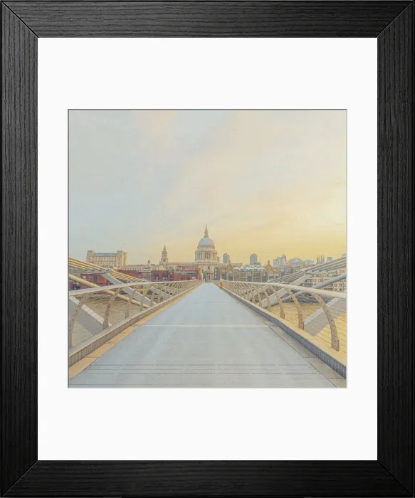 Framed Print : UK, England, London, Millennium Bridge over River Thames and St. Pauls Cathedral Framed Print : UK, England, London, Millennium Bridge over River Thames and St. Pauls Cathedral