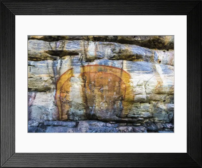 Framed Print : Aboriginal rock art depicting the Rainbow Serpent, an important creation ancestor