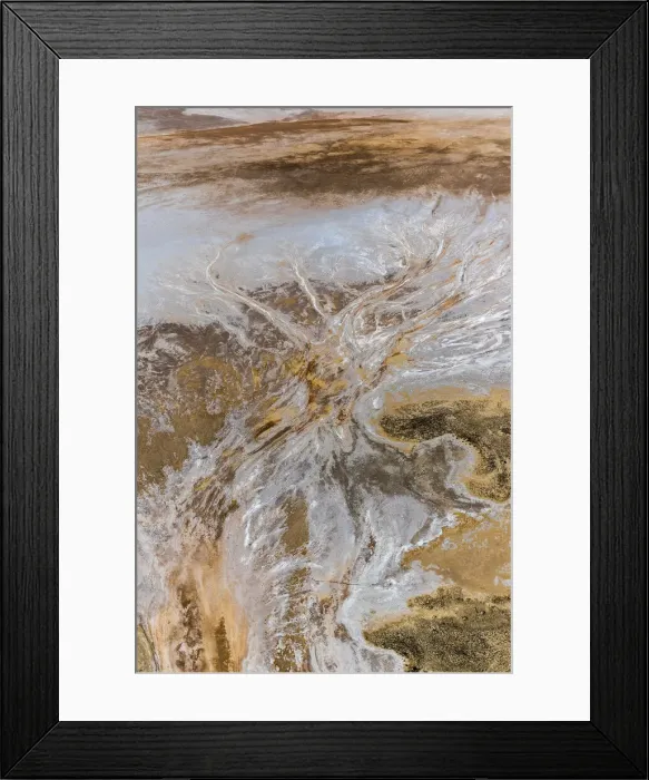Framed Print : Aerial of patterns and textures on the salt crust of Kati Thanda-Lake Eyre Framed Print : Aerial of patterns and textures on the salt crust of Kati Thanda-Lake Eyre