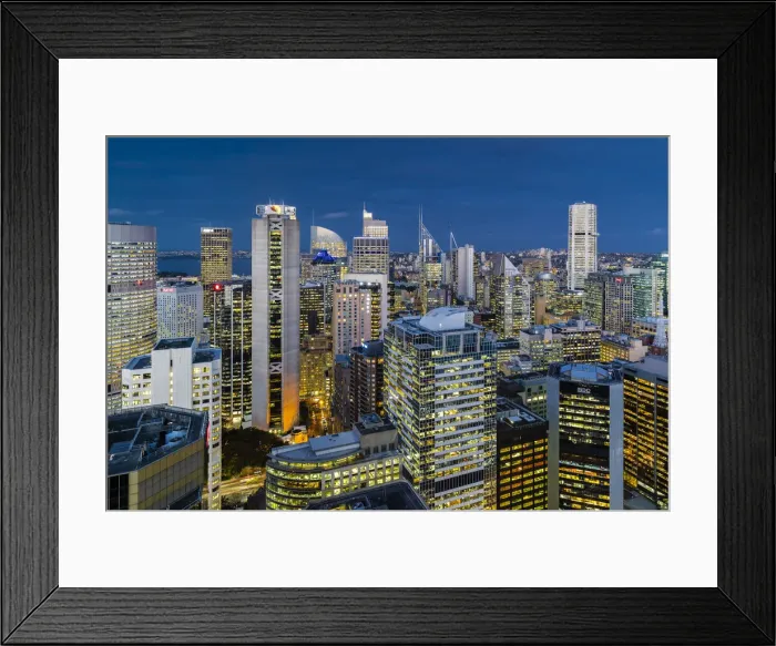 Framed Print : Central business district at dusk, Sydney, New South Wales, Australia Framed Print : Central business district at dusk, Sydney, New South Wales, Australia