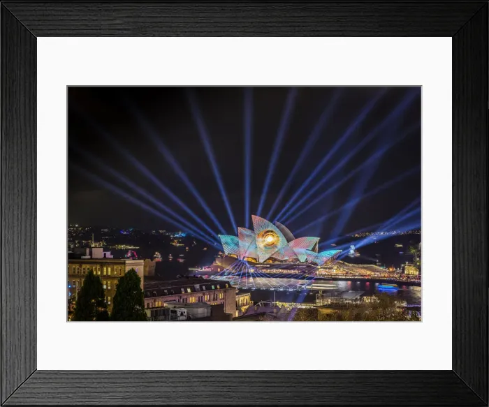Framed Print : Sydney Opera House illuminated with lasers and projections during Vivid Sydney festival Framed Print : Sydney Opera House illuminated with lasers and projections during Vivid Sydney festival