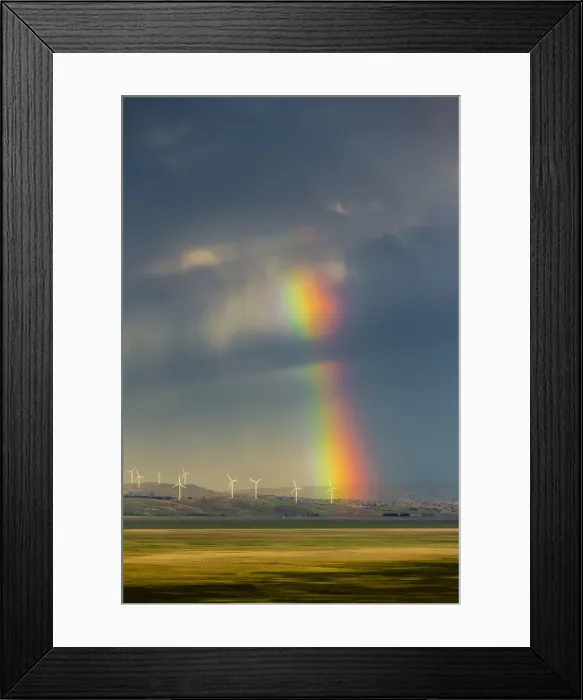 Framed Print : Rainbow over wind farm near Canberra, Australian Capital Territory, Australia Framed Print : Rainbow over wind farm near Canberra, Australian Capital Territory, Australia