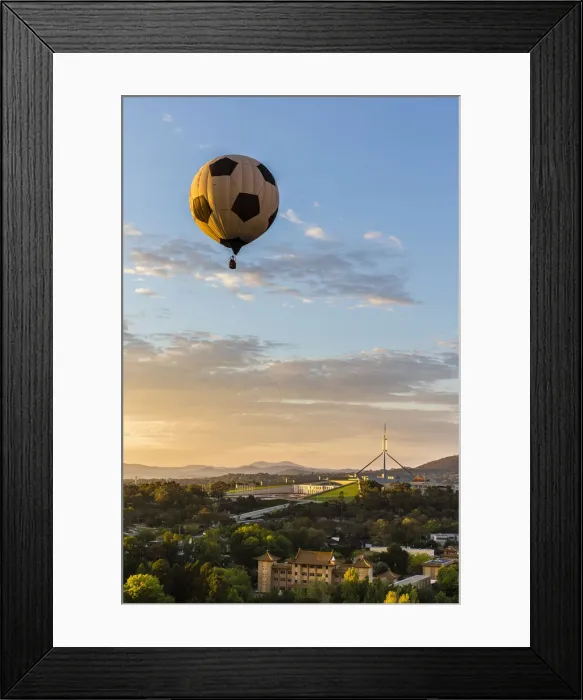Framed Print : Hot air balloon and Parliament House, Canberra Balloon Spectacular during the Enlighten Framed Print : Hot air balloon and Parliament House, Canberra Balloon Spectacular during the Enlighten