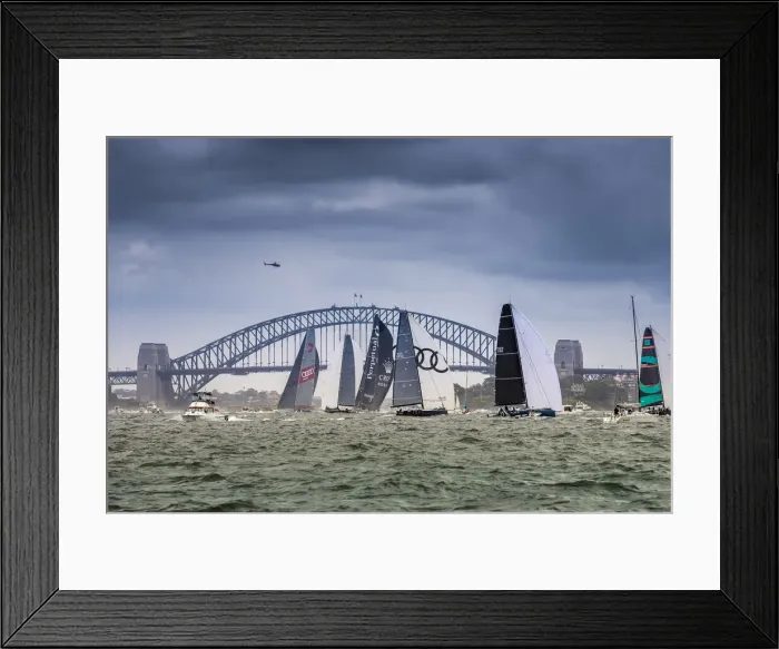 Framed Print : Super maxi yachts competing in the SOLAS Big Boat Challenge on Sydney Harbour, Sydney Framed Print : Super maxi yachts competing in the SOLAS Big Boat Challenge on Sydney Harbour, Sydney