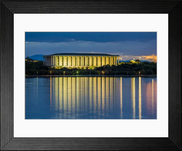 Framed Print : The National Library of Australia at dusk, Canberra, Australian Capital Territory Framed Print : The National Library of Australia at dusk, Canberra, Australian Capital Territory