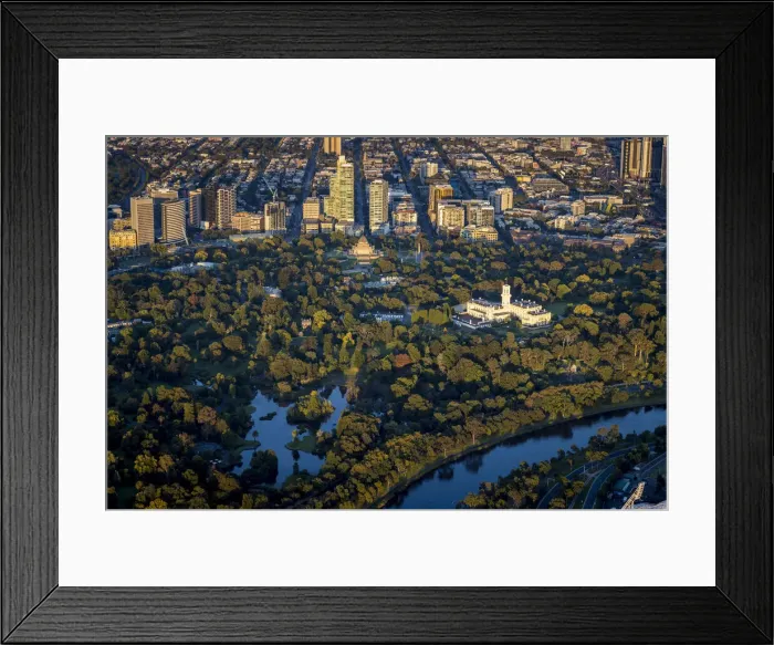 Framed Print : Aerial of Government House and the Royal Botanic Gardens, Melbourne, Victoria, Australia Framed Print : Aerial of Government House and the Royal Botanic Gardens, Melbourne, Victoria, Australia