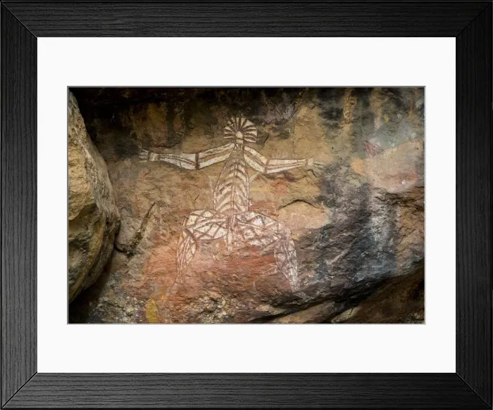 Framed Print : Aboriginal rock art painting depicting the spirit Nabulwinjbulwinj Framed Print : Aboriginal rock art painting depicting the spirit Nabulwinjbulwinj