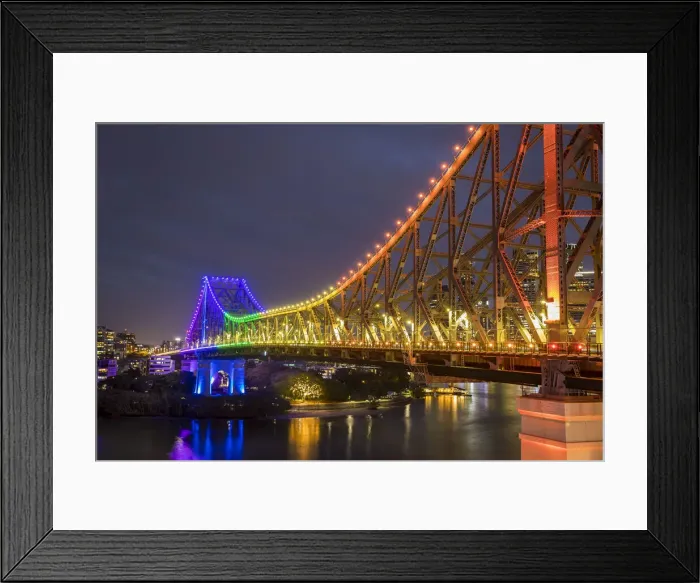 Framed Print : Story Bridge at dusk, Brisbane, Queensland, Australia Framed Print : Story Bridge at dusk, Brisbane, Queensland, Australia