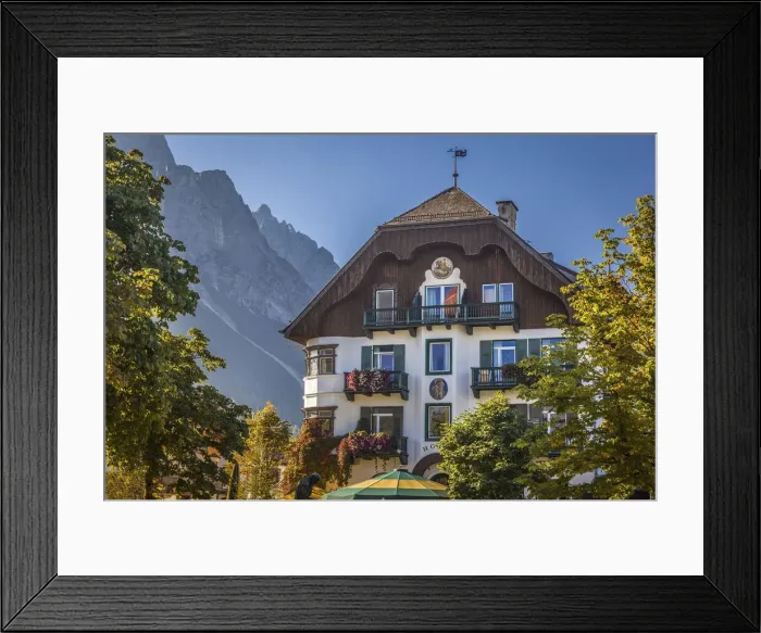 Framed Print : Historic inn in Ehrwald in Tirol, Tyrol, Austria Framed Print : Historic inn in Ehrwald in Tirol, Tyrol, Austria