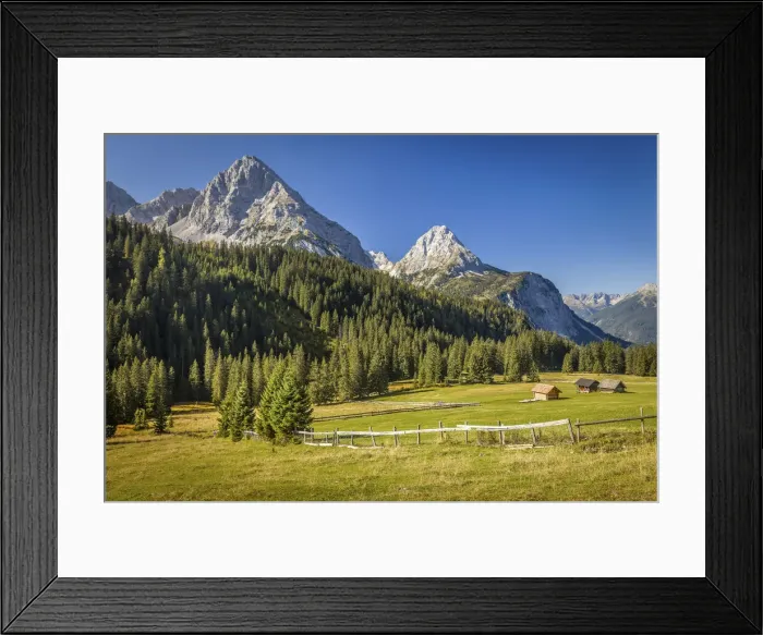 Framed Print : Gais valley with a view of the Mieminger mountain range, Ehrwald in Tirol, Tyrol, Austria Framed Print : Gais valley with a view of the Mieminger mountain range, Ehrwald in Tirol, Tyrol, Austria