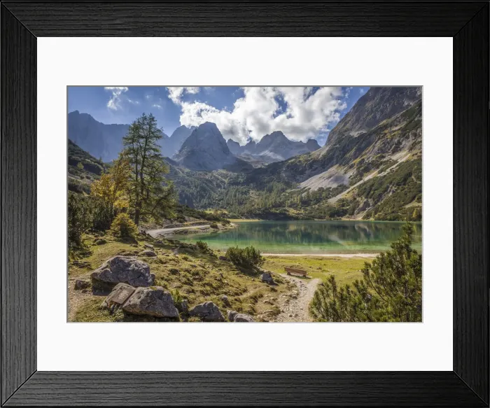 Framed Print : Lake Seebensee in Gais valley, Ehrwald in Tirol, Tyrol, Austria Framed Print : Lake Seebensee in Gais valley, Ehrwald in Tirol, Tyrol, Austria