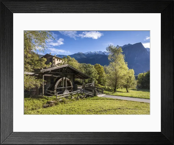 Framed Print : Historic mill near Piburg in the Oetz valley, Tyrol, Austria