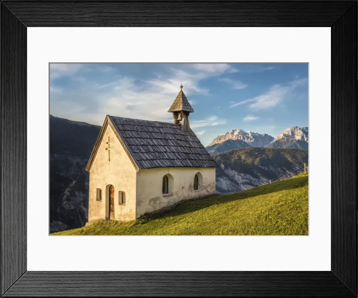 Framed Print : House chapel in Haimingerberg above the Inn Valley, Tyrol, Austria Framed Print : House chapel in Haimingerberg above the Inn Valley, Tyrol, Austria