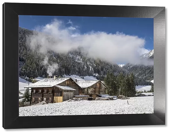 Mountain huts in the rear Villgraten valley, East Tyrol, Austria