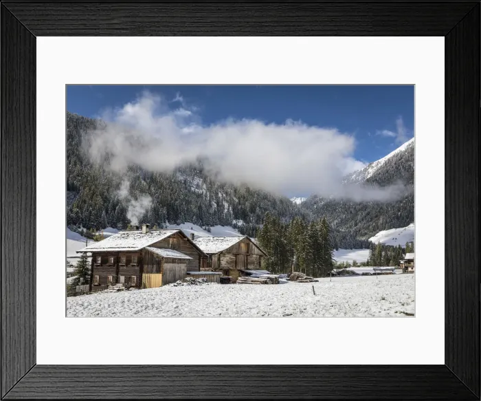 Framed Print : Mountain huts in the rear Villgraten valley, East Tyrol, Austria Framed Print : Mountain huts in the rear Villgraten valley, East Tyrol, Austria