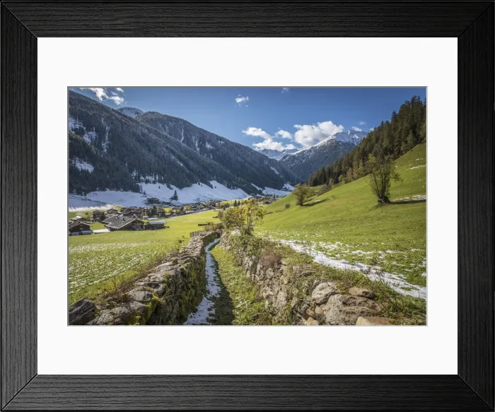 Framed Print : Footpath to Innervillgraten, Villgraten valley, East Tyrol, Austria