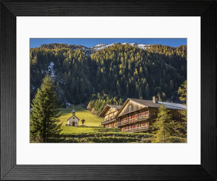 Framed Print : Alp Mooshofalm with chapel in Winkeltal, Auservillgraten, Villgraten valley, East Tyrol Framed Print : Alp Mooshofalm with chapel in Winkeltal, Auservillgraten, Villgraten valley, East Tyrol