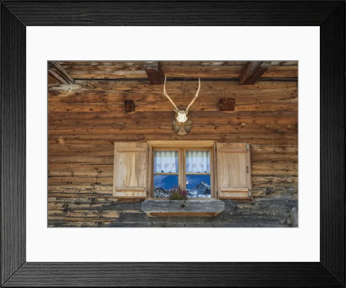 Framed Print : Window of a mountain hut on the Alp Unterstalleralm, Innervillgraten, Villgraten valley Framed Print : Window of a mountain hut on the Alp Unterstalleralm, Innervillgraten, Villgraten valley