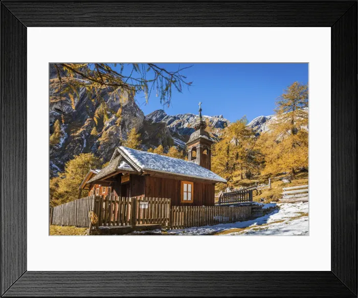 Framed Print : Herz Jesu chapel on the alp Joergnalm in Koednitztal, Kals am Grossglockner, East Tyrol, Austria