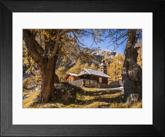 Framed Print : Herz Jesu chapel on the alp Joergnalm in Koednitztal, Kals am Grossglockner, East Tyrol, Austria Framed Print : Herz Jesu chapel on the alp Joergnalm in Koednitztal, Kals am Grossglockner, East Tyrol, Austria
