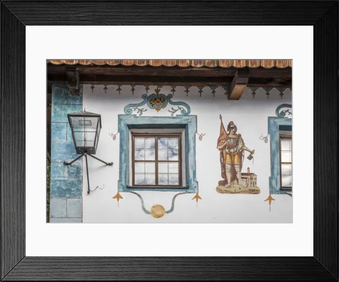 Framed Print : Traditional facacde painting on farmhouse in Obertilliach in Lesachtal, East Tyrol, Austria Framed Print : Traditional facacde painting on farmhouse in Obertilliach in Lesachtal, East Tyrol, Austria