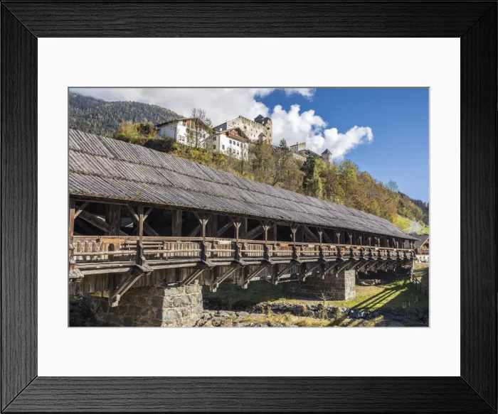 Framed Print : Bunbrugge bridge and Heinfels Castle, Heinfels, East Tyrol, Austria Framed Print : Bunbrugge bridge and Heinfels Castle, Heinfels, East Tyrol, Austria
