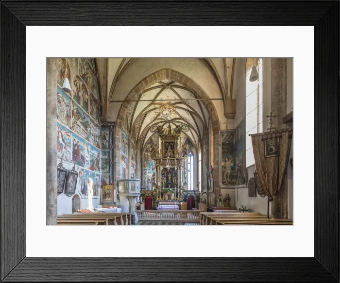 Framed Print : Interior of the pilgrimage church Maria Schnee in Obermauern, Virgen valley, East Tyrol