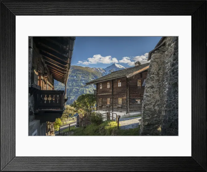 Framed Print : Historic houses in the village center of Obermauern, Virgen valley, East Tyrol, Austria Framed Print : Historic houses in the village center of Obermauern, Virgen valley, East Tyrol, Austria
