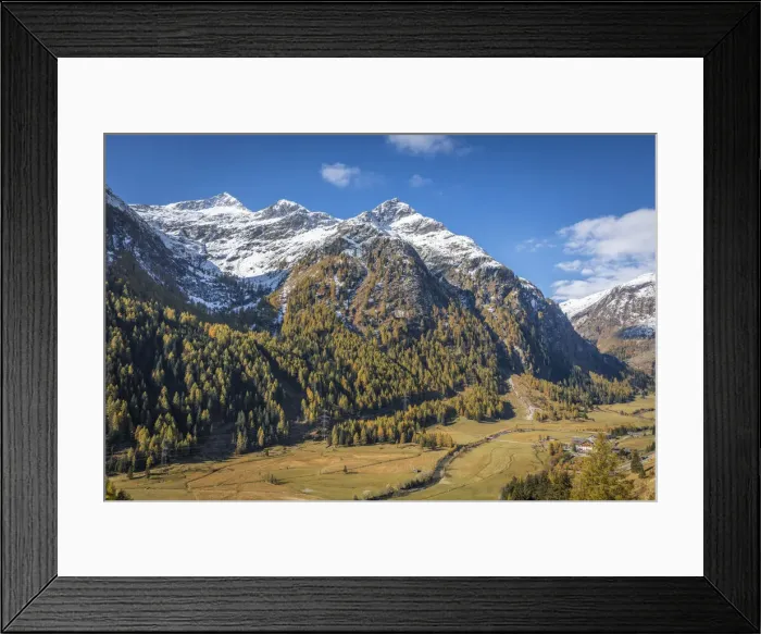 Framed Print : View from Felbertauern highway in Geschloesstal, East Tyrol, Austria Framed Print : View from Felbertauern highway in Geschloesstal, East Tyrol, Austria