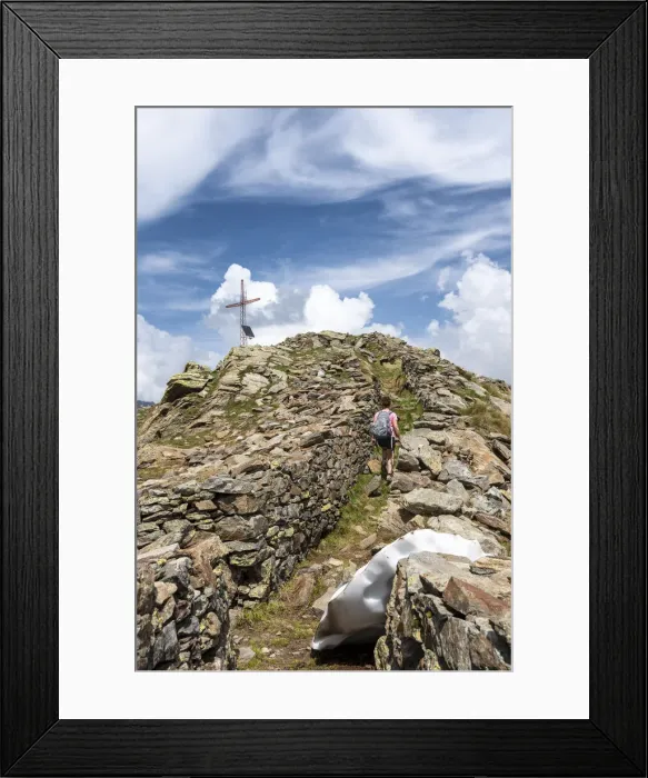 Framed Print : Girl walks inside the defence line of Monte Storile, Grosio, Sondrio Province, Valtellina Framed Print : Girl walks inside the defence line of Monte Storile, Grosio, Sondrio Province, Valtellina