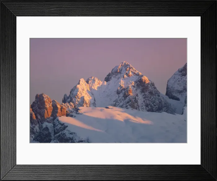 Framed Print : Puez-Odle mountain during a cold winter sunrise, Dolomites, Bolzano province, Italy Framed Print : Puez-Odle mountain during a cold winter sunrise, Dolomites, Bolzano province, Italy