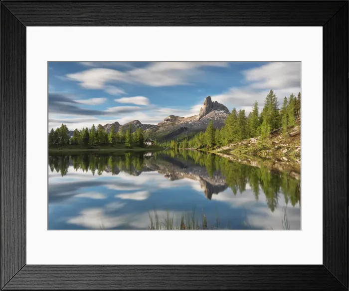 Framed Print : Becco di Mezzodi mountain is reflected in Federa lake, Dolomites Framed Print : Becco di Mezzodi mountain is reflected in Federa lake, Dolomites