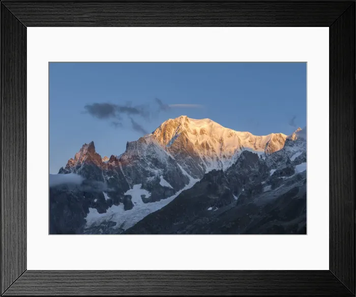 Framed Print : The Mont Blanc at sunrise from the Alp Lechey, Ferret Valley (Courmayeur, Aosta province) Framed Print : The Mont Blanc at sunrise from the Alp Lechey, Ferret Valley (Courmayeur, Aosta province)
