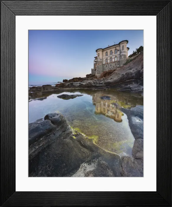 Framed Print : Castello del Boccale at sunrise with reflection, Livorno, Tuscany, Italy Framed Print : Castello del Boccale at sunrise with reflection, Livorno, Tuscany, Italy