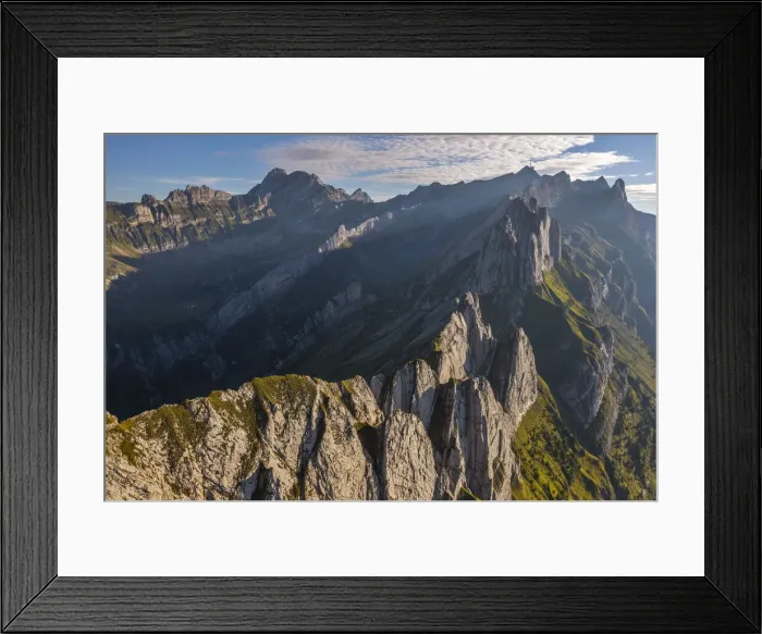 Framed Print : Panoramic Schafler ridge at sunset during summer, Wasserauen Framed Print : Panoramic Schafler ridge at sunset during summer, Wasserauen
