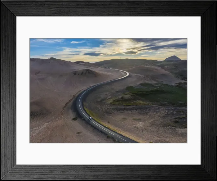 Framed Print : Road to Myvatn at Hverir during summer, Reykjahlid, Nordurland eystra, Iceland Framed Print : Road to Myvatn at Hverir during summer, Reykjahlid, Nordurland eystra, Iceland