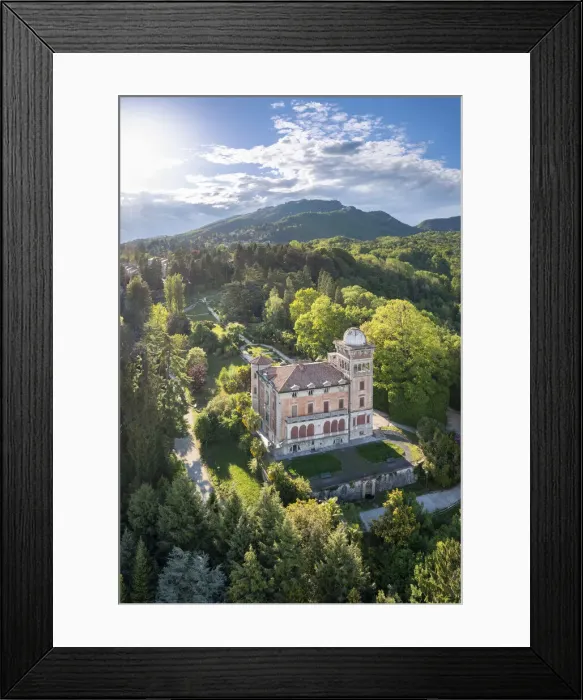 Framed Print : Spring sunset over Villa Toeplitz and its gardens. Varese, Lombardy, Italy Framed Print : Spring sunset over Villa Toeplitz and its gardens. Varese, Lombardy, Italy