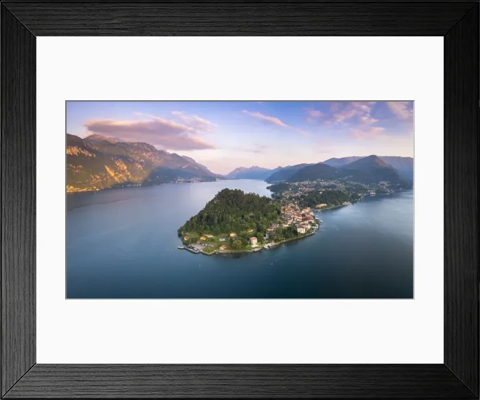 Framed Print : Bellagio peninsula at sunset, between the Como branch of the lake and the Lecco branch Framed Print : Bellagio peninsula at sunset, between the Como branch of the lake and the Lecco branch