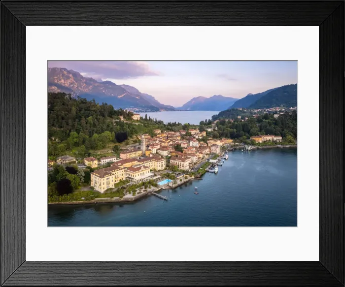 Framed Print : Bellagio at sunset, between the Como branch of the lake and the Lecco branch