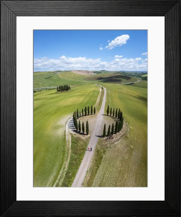 Framed Print : a couple holding hands at the Cypresses Ring near the famous San Quirico d Framed Print : a couple holding hands at the Cypresses Ring near the famous San Quirico d