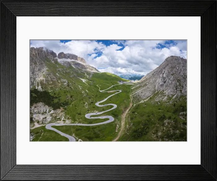 Framed Print : winding road of the Pordoi Pass during a summer day. Fassa Valley, Dolomiti, Canazei Framed Print : winding road of the Pordoi Pass during a summer day. Fassa Valley, Dolomiti, Canazei