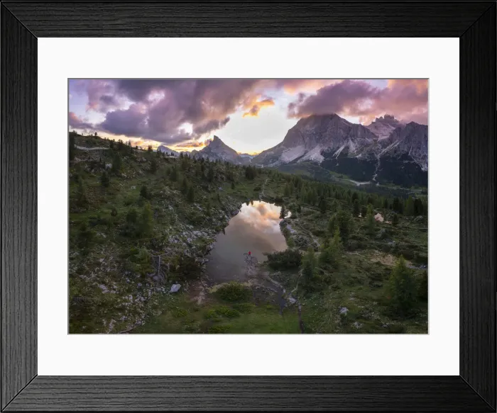 Framed Print : Limides lake during an amazing summer sunset. Dolomites, Cortina d Ampezzo Framed Print : Limides lake during an amazing summer sunset. Dolomites, Cortina d Ampezzo