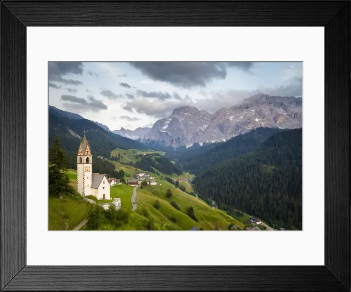 Framed Print : Santa Barbara church near La Valle. Gadertal, Bolzano province, South Tyrol, Trentino Alto Adige, Italy Framed Print : Santa Barbara church near La Valle. Gadertal, Bolzano province, South Tyrol, Trentino Alto Adige, Italy
