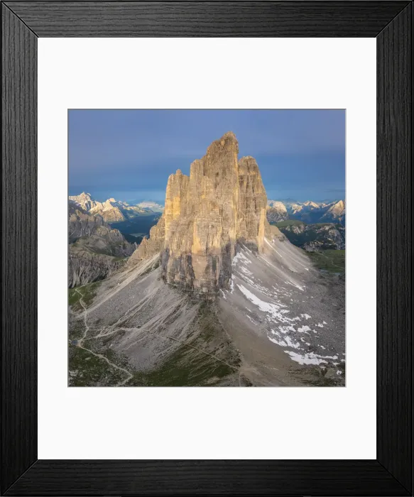 Framed Print : Tre Cime di Lavaredo at sunrise. Misurina, Auronzo di Cadore, province of Belluno, Veneto Framed Print : Tre Cime di Lavaredo at sunrise. Misurina, Auronzo di Cadore, province of Belluno, Veneto