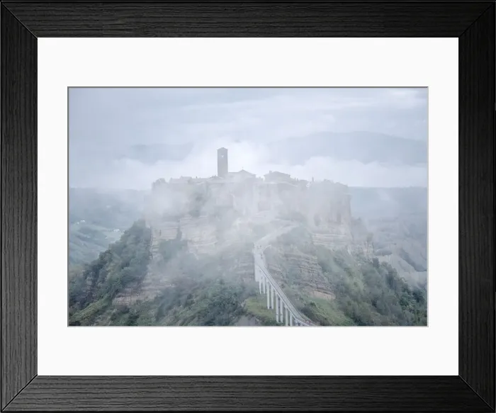 Framed Print : Italy, Umbria: morning fog on Civita di Bagnoregio