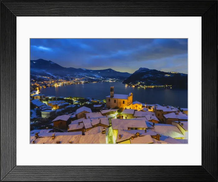 Framed Print : Village of Vesto and Iseo lake, Brescia province, Lombardy district, Italy Framed Print : Village of Vesto and Iseo lake, Brescia province, Lombardy district, Italy