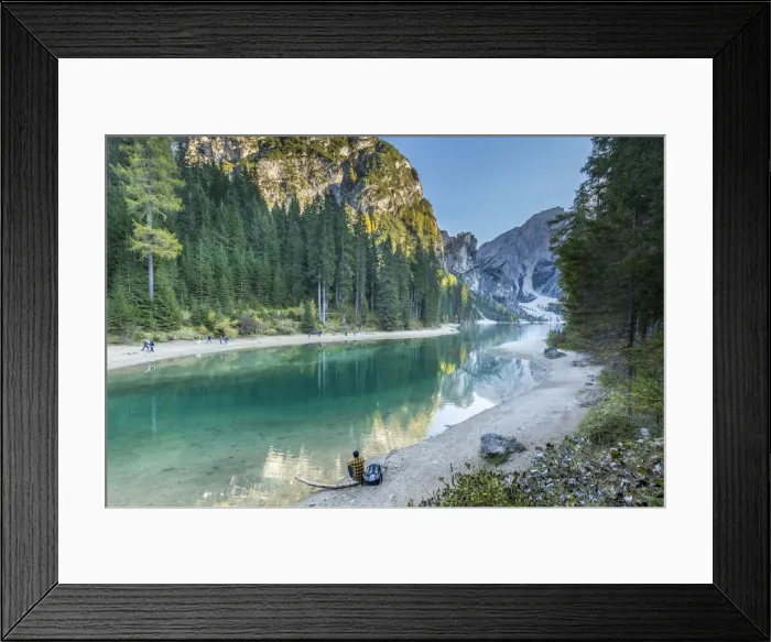 Framed Print : Braies Lake in Braies Valley, Bolzano Province, Trentino Alto Adige Region, Italy Framed Print : Braies Lake in Braies Valley, Bolzano Province, Trentino Alto Adige Region, Italy